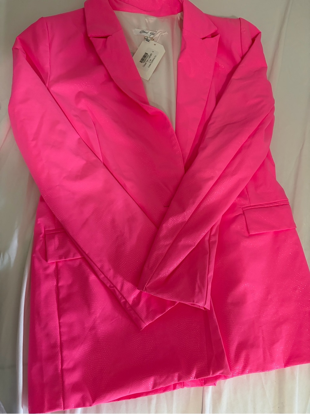 Cloud Nine Women’s Small Hot Pink Blazer Statement Career Jacket Size S